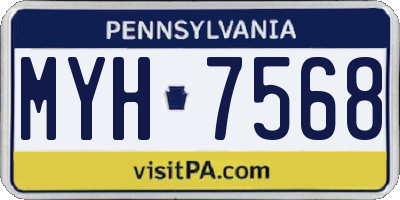 PA license plate MYH7568