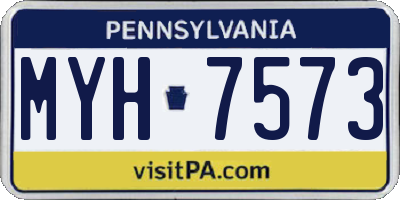 PA license plate MYH7573