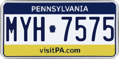 PA license plate MYH7575