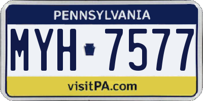 PA license plate MYH7577