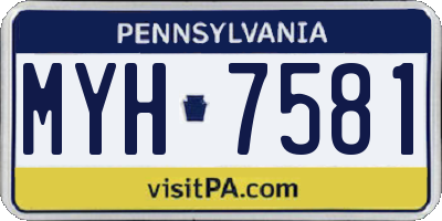 PA license plate MYH7581