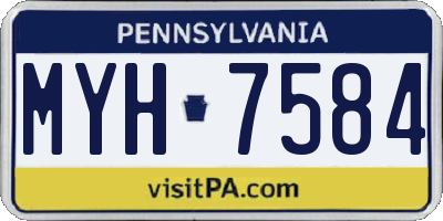 PA license plate MYH7584