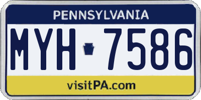 PA license plate MYH7586