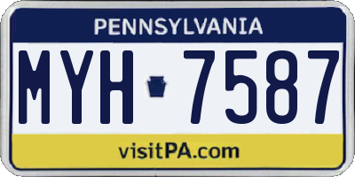 PA license plate MYH7587