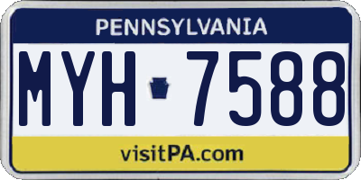 PA license plate MYH7588