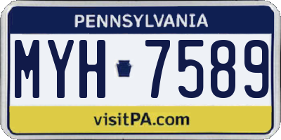 PA license plate MYH7589