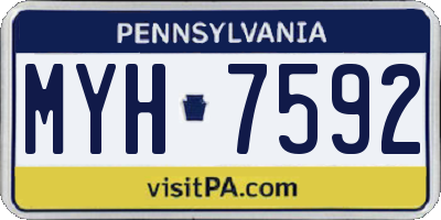 PA license plate MYH7592