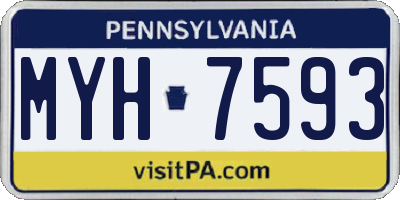 PA license plate MYH7593