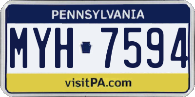 PA license plate MYH7594