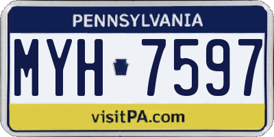 PA license plate MYH7597