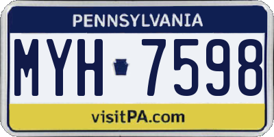 PA license plate MYH7598
