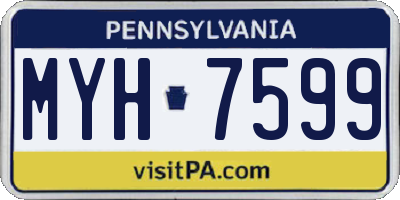 PA license plate MYH7599