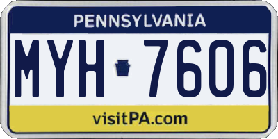 PA license plate MYH7606
