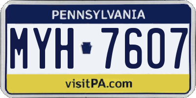 PA license plate MYH7607