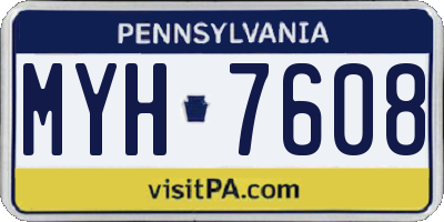 PA license plate MYH7608