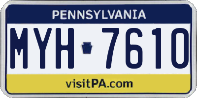 PA license plate MYH7610
