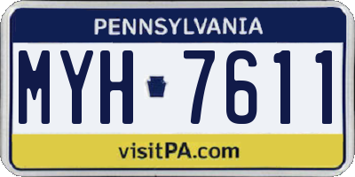 PA license plate MYH7611