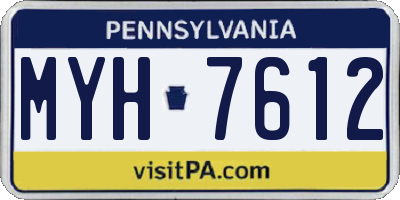 PA license plate MYH7612