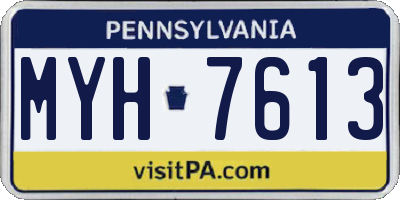 PA license plate MYH7613