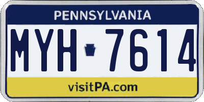 PA license plate MYH7614