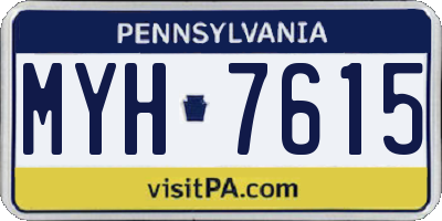 PA license plate MYH7615