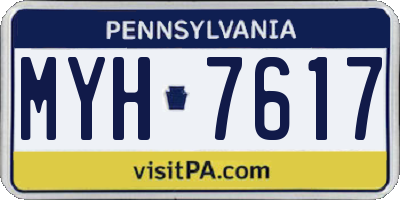PA license plate MYH7617