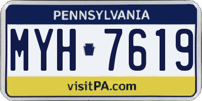 PA license plate MYH7619