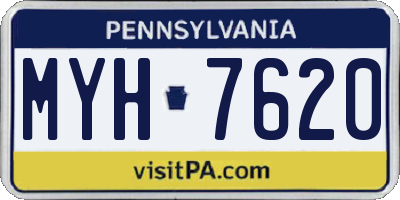 PA license plate MYH7620