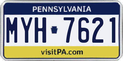 PA license plate MYH7621
