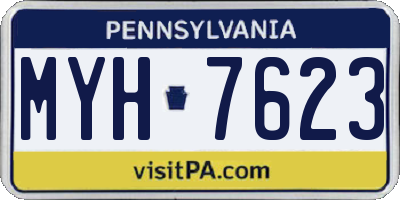 PA license plate MYH7623