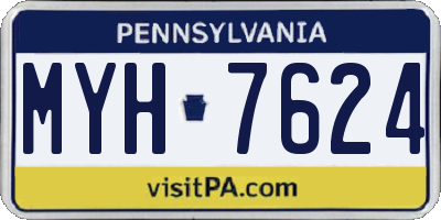 PA license plate MYH7624