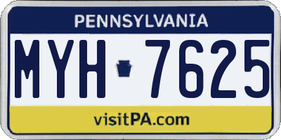 PA license plate MYH7625