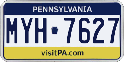 PA license plate MYH7627
