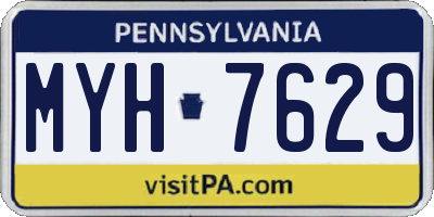 PA license plate MYH7629