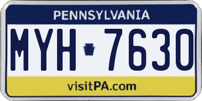 PA license plate MYH7630