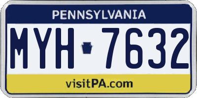 PA license plate MYH7632