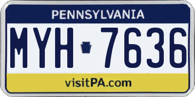 PA license plate MYH7636