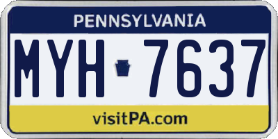 PA license plate MYH7637