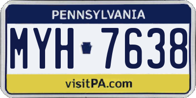 PA license plate MYH7638