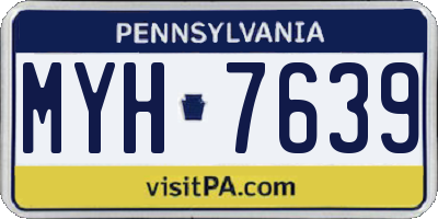 PA license plate MYH7639