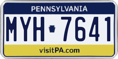 PA license plate MYH7641