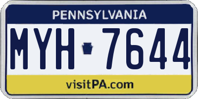 PA license plate MYH7644