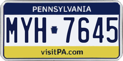 PA license plate MYH7645