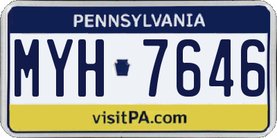 PA license plate MYH7646