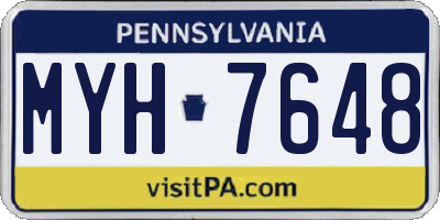 PA license plate MYH7648