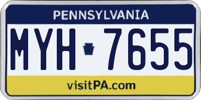 PA license plate MYH7655
