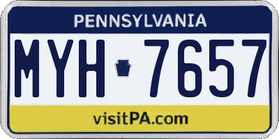 PA license plate MYH7657