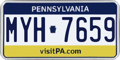 PA license plate MYH7659