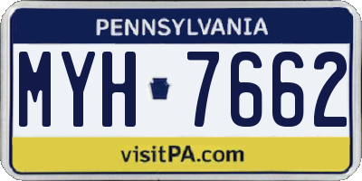 PA license plate MYH7662
