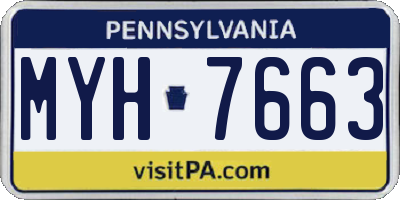 PA license plate MYH7663